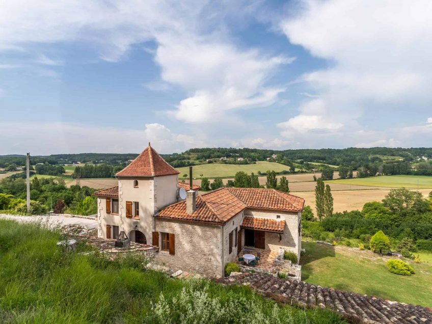 Stone farmhouse with pool and views