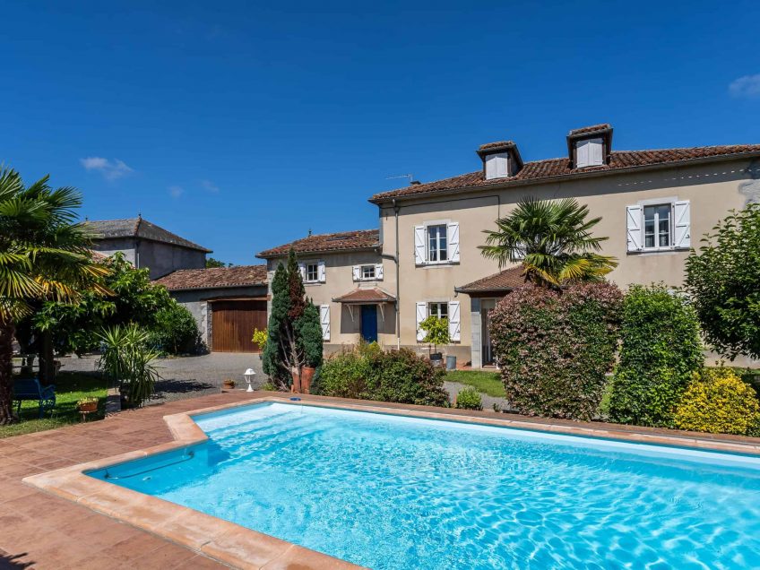 Stone property with gite, pool & outbuildings